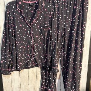 Simply Vera Vera Wang Star Print Pajama Set - Black and Pink